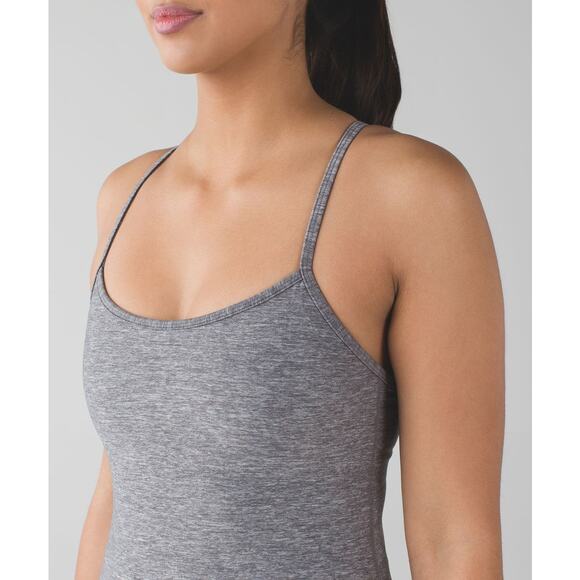 LULULEMON Power Y Tank Heathered Slate Size 6 - Picture 2 of 9